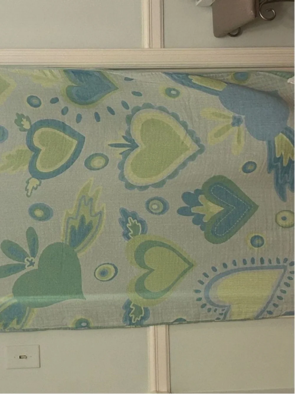 Heart Patterned Throw Blanket Green and Blue Last Available Best Seller New NWT